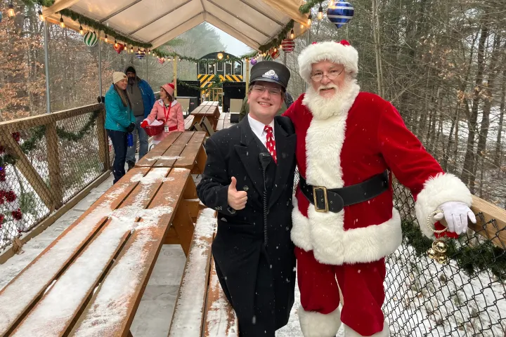 a group of people that are standing in the snow
