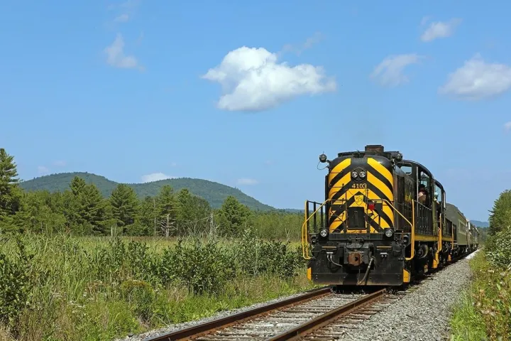 a train on a steel track