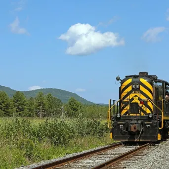 a train on a steel track
